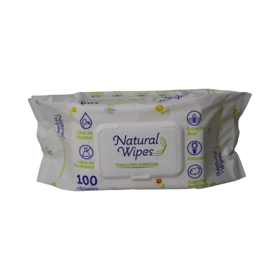 Pañitos Húmedos Natural WIPES * 100 Unids.