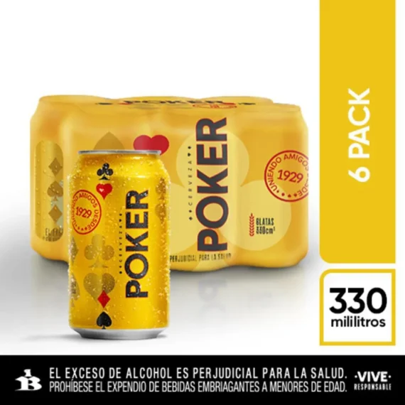 Cerveza POKER SixPack en Lata * 330ml